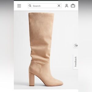 Express Suedes Tan Heeled Boots Size 8